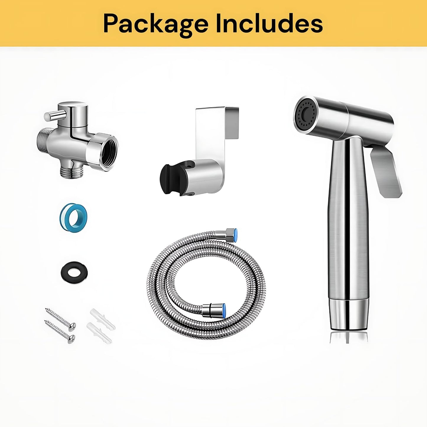 Handheld Bidet Sprayer for Toilet Bathroom Premium Stainless Steel - Adjustable Water Pressure Control Baby Cloth Diaper Sprayer with Superior Complete Bidet Spray Hose Kit