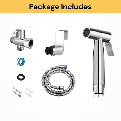 Handheld Bidet Sprayer for Toilet Bathroom Premium Stainless Steel - Adjustable Water Pressure Control Baby Cloth Diaper Sprayer with Superior Complete Bidet Spray Hose Kit
