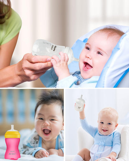 Sippy Cup Nipples for Philips Avent Natural Baby Bottles, My Grippy Spout Sippy Cup and Natural Trainer Sippy Cup, Soft 100% Silicone Sippy Spout Nipples, 6m+, 4 Count