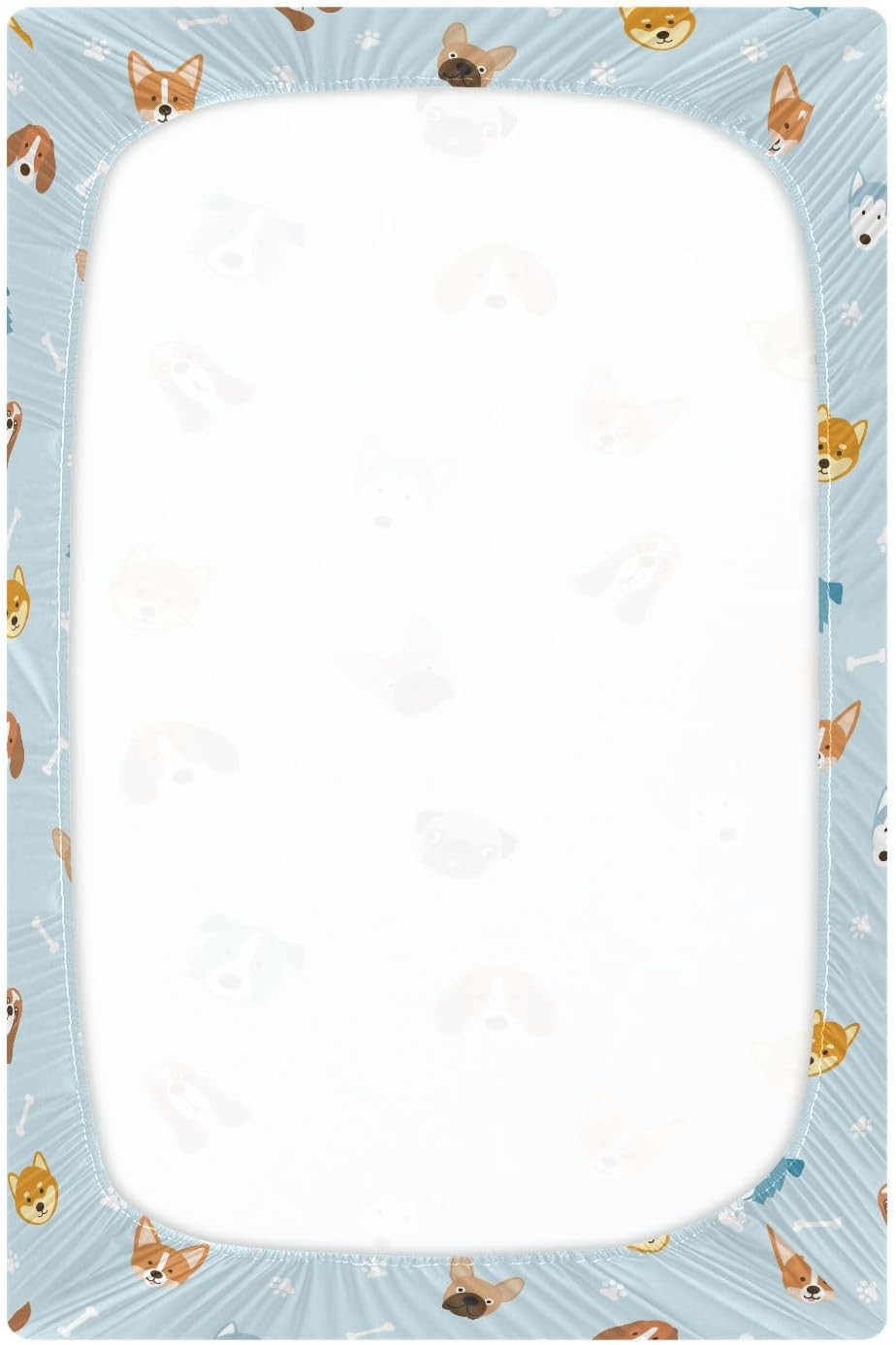 Fall Cute Mushroom Leaves Fitted Crib Sheets Stretchy Portable Playard Sheets for Baby Toddler, Breathable Soft Mini Crib Mattress 52 x 28 in for Boys and Girls