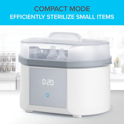 Chicco 3-in-1 Modular Electric Steam Sterilizer for Baby Bottles, Feeding Accessories, and More | Eliminates 99.9% of Germs | 3 Configurations | Automatic Shut-Off and Quiet Operation