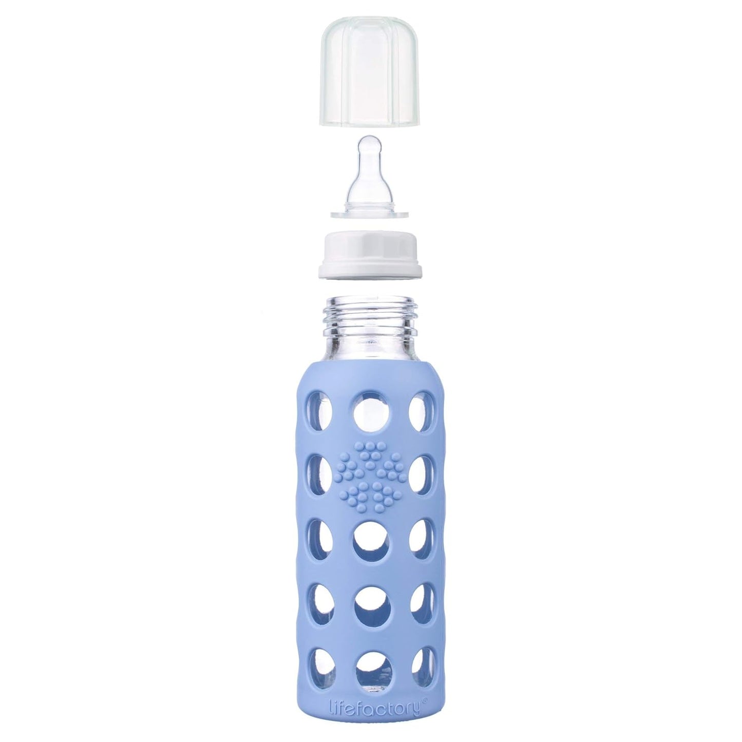 Lifefactory Glass Baby Bottle with Stage 1 Nipple and Protective Silicone Sleeve Cantaloupe, 4 Oz