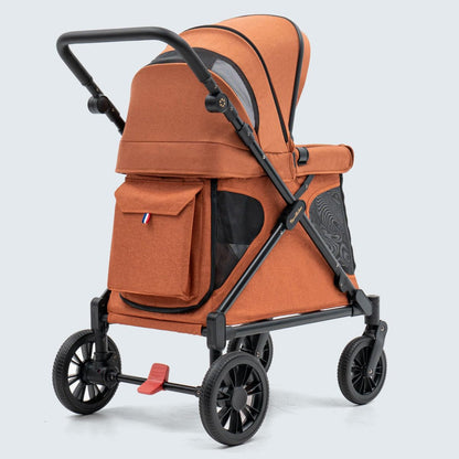 Familidoo Q1 Multi-Use Kids Wagon Stroller – Foldable, Lightweight & All-Terrain for Kids & Pets – 5-Point Safety Harness, Rain Cover & Compact Travel Design – Supports Up to 132 lbs (Sage Green)