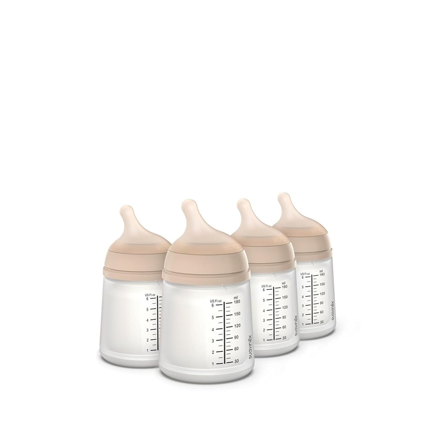 Suavinex Zero Zero Anti Colic Baby Bottle, No 1 Spanish Baby Bottle Brand, Minimizes Bottle Rejection & Nipple Confusion, Perfect for Breastfeeding Babies, 6oz/180mL, Deep Tone, Adaptable Flow Nipple