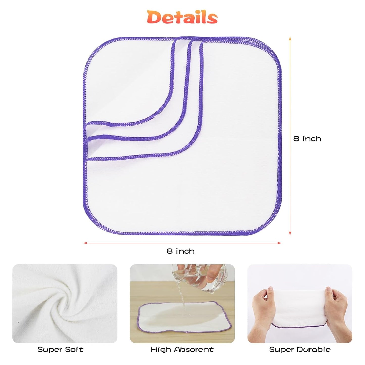 54 Packs Flannel Reusable Baby Wipes with Blue Wipes Dispenser, Reusable & Natural Skin-Friendly Cloth Baby Wipes, Body Face Hand Washcloth Essential for Cloth Diapers