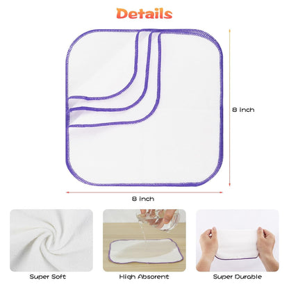 54 Packs Flannel Reusable Baby Wipes with Blue Wipes Dispenser, Reusable & Natural Skin-Friendly Cloth Baby Wipes, Body Face Hand Washcloth Essential for Cloth Diapers