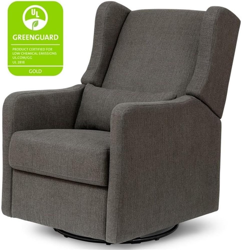 Davinci Carter's Arlo Recliner and Swivel Glider, Water Repellent & Stain Resistant, Greenguard Gold & CertiPUR-US Certified, Performance Forest Green Linen