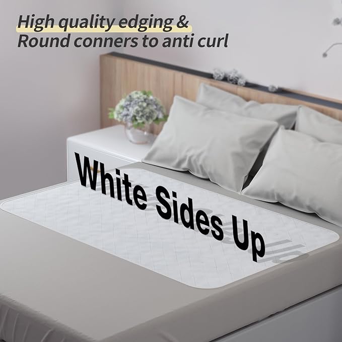 CoolShields Waterproof Bed Pads Incontinence Washable Reusable Bedwetting Mattress Protector Pad for Kids, Adults, Elderly, and Pets 34'' x 52'' (3 Pack)