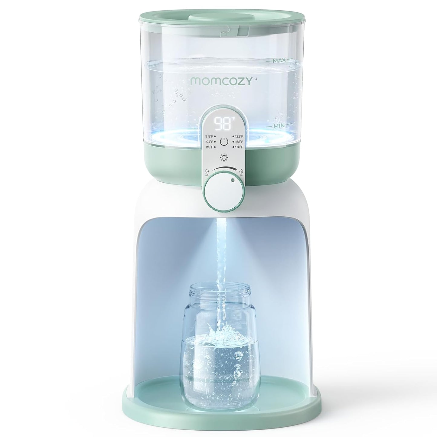Momcozy Instant Water Warmer for Making Formula, Dual Lights for Night Feedings, 57 fl oz Large Capacity Detachable Tank, 6 Temperature Settings Water Dispenser, Breastfeeding Essentials
