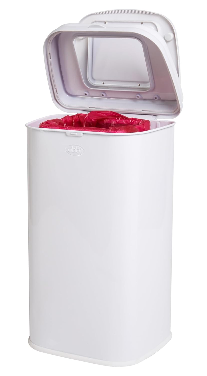 Ubbi Adult Diaper Pail, Stainless Steel Odor Locking, No Special Bag Required & On-The-Go Refill Bags, Lavender Scented, Value Pack of 36, Baby On The Go Diapering Essentials