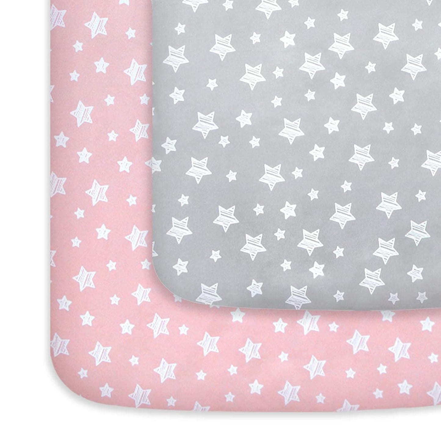 Pack and Play Sheets, 2 Pack Mini Crib Sheets, Stretchy Playard Fitted Sheet, Compatible with Graco Pack n Play, Soft and Breathable Material, Planet & Flower