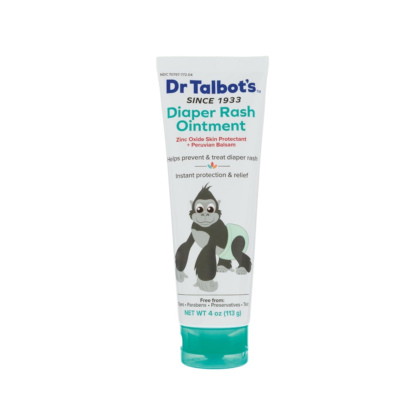 Dr. Talbot's Baby Diaper Rash Ointment - 2 oz - Zinc Oxide Skin Protectant with Peruvian Balsam - Treats and Prevents Rash