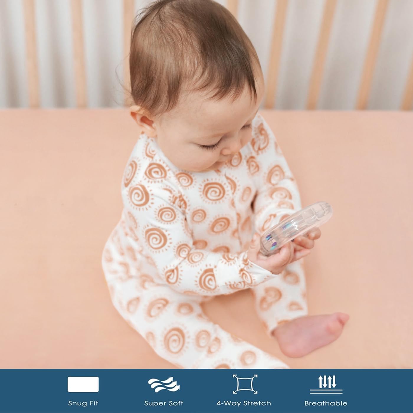 GRSSDER Stretch Ultra Soft Jersey Knit Fitted Pack n Play Playard Sheets Set 2 Pack，Fits Portable/Mini Cribs Sheets, Playards Mattress Pads, Stylish Watercolor Animals for Baby, Mint Green
