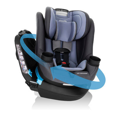 Evenflo REO by Revolve360 Rotating 2-in-1 Convertible Car Seat, 360 Degrees, Infant to Toddler, Forward and Rear Facing, Compact Design, One-time Install (Lenox)