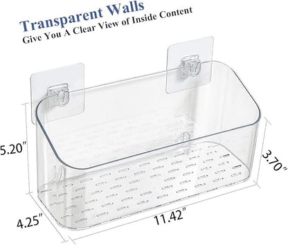 UNIKON Bath Toy Storage Holder Bathtub Toy Organizer, Large Capacity Shower Caddy for Bathroom, Clear, 2 Pack