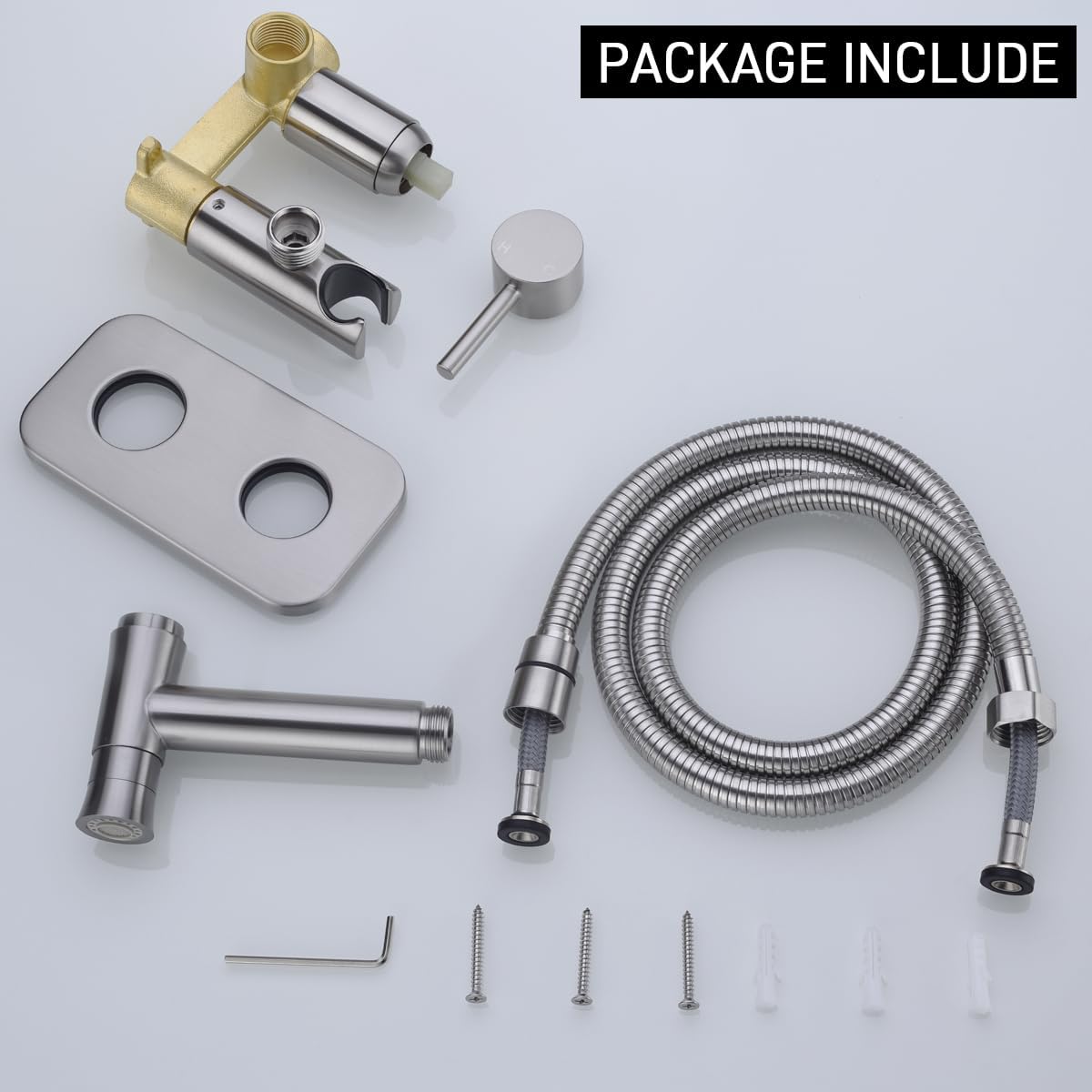 TRUSTMI Toilet Concealed Hot and Cold Bidet Spray Set, Brass Hand Held Warm Water Sprayer Shattaf,Chrome