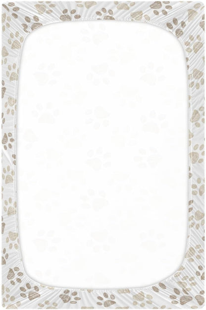 Fall Cute Mushroom Leaves Fitted Crib Sheets Stretchy Portable Playard Sheets for Baby Toddler, Breathable Soft Mini Crib Mattress 52 x 28 in for Boys and Girls