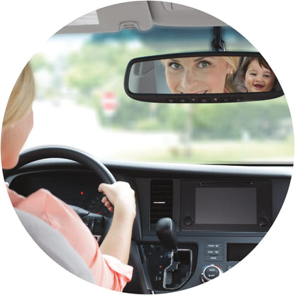 Nuby Shatterproof Rear Facing Backseat Baby Mirror, Black
