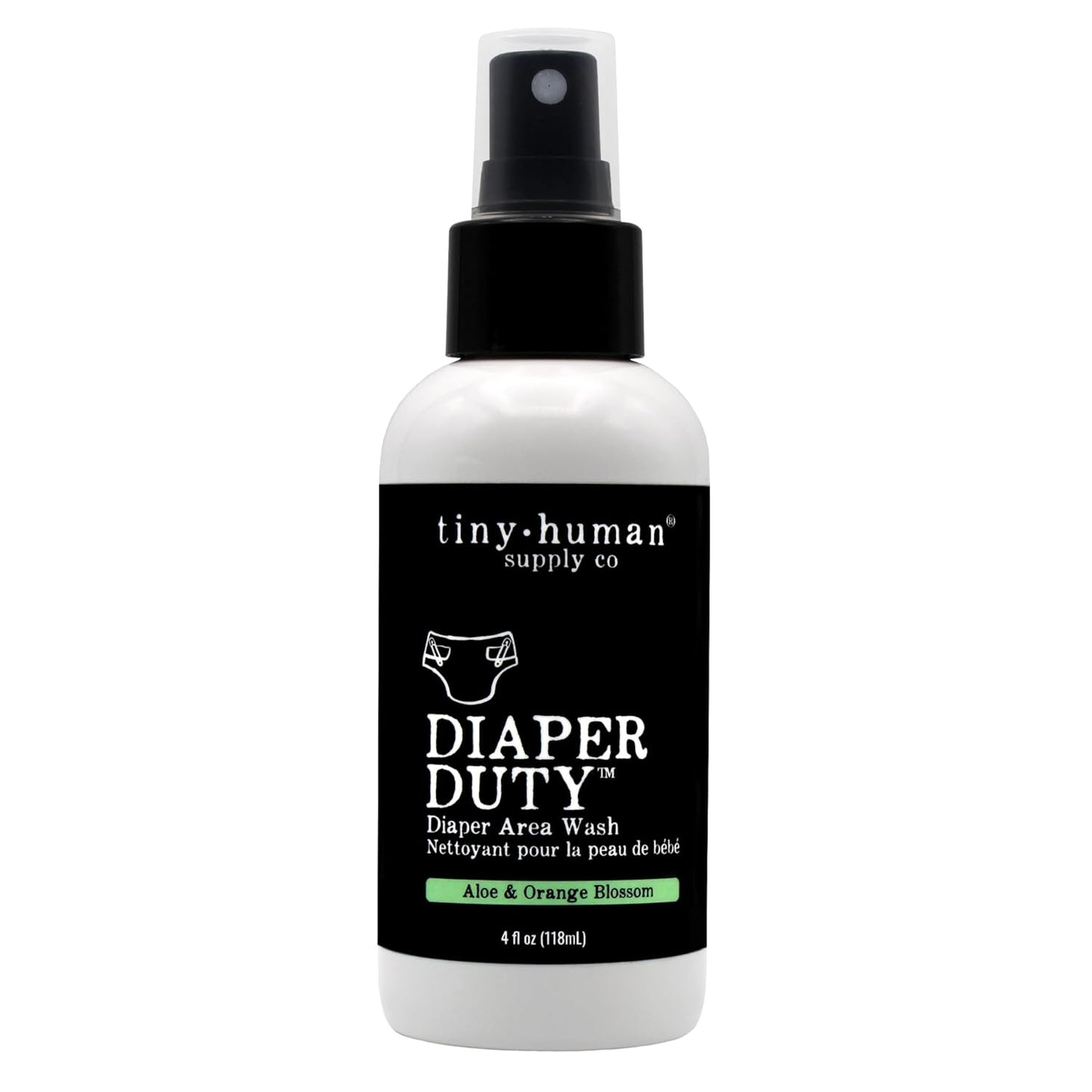 Diaper Duty Diaper Area Wash 4oz (2 Pack), Orange Blossom & Aloe, Gentle Cleansing Spray for Cloth Diapers, Calming & Soothing