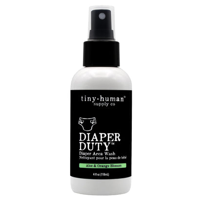 Diaper Duty Diaper Area Wash 4oz (2 Pack), Orange Blossom & Aloe, Gentle Cleansing Spray for Cloth Diapers, Calming & Soothing