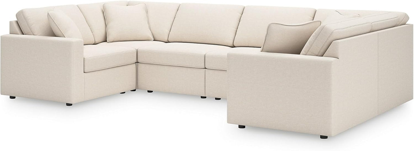 Signature Design by Ashley Modmax Coastal Press-Back Swivel Glider Rocker Recliner with Machine Washable Cover, Hidden Storage Compartments and 2 Bolster Pillows, Beige - Colors A