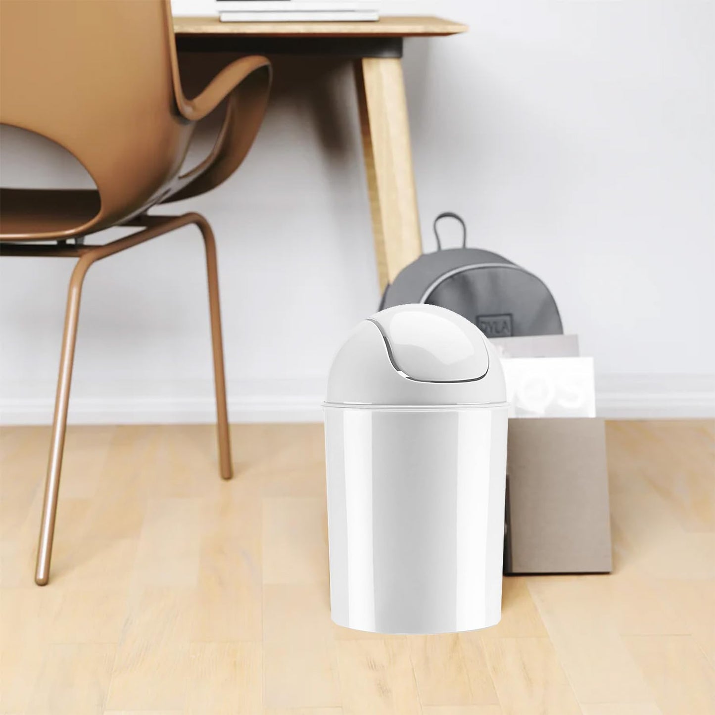 Umbra 1.25 Gallon Mini Waste Can with Removable Swing-Top Lid - Small Garbage Bin for Kitchen, Bathroom, Bedroom, Office - Compact Trash Can Fit Under Tables & Counters - Yellow