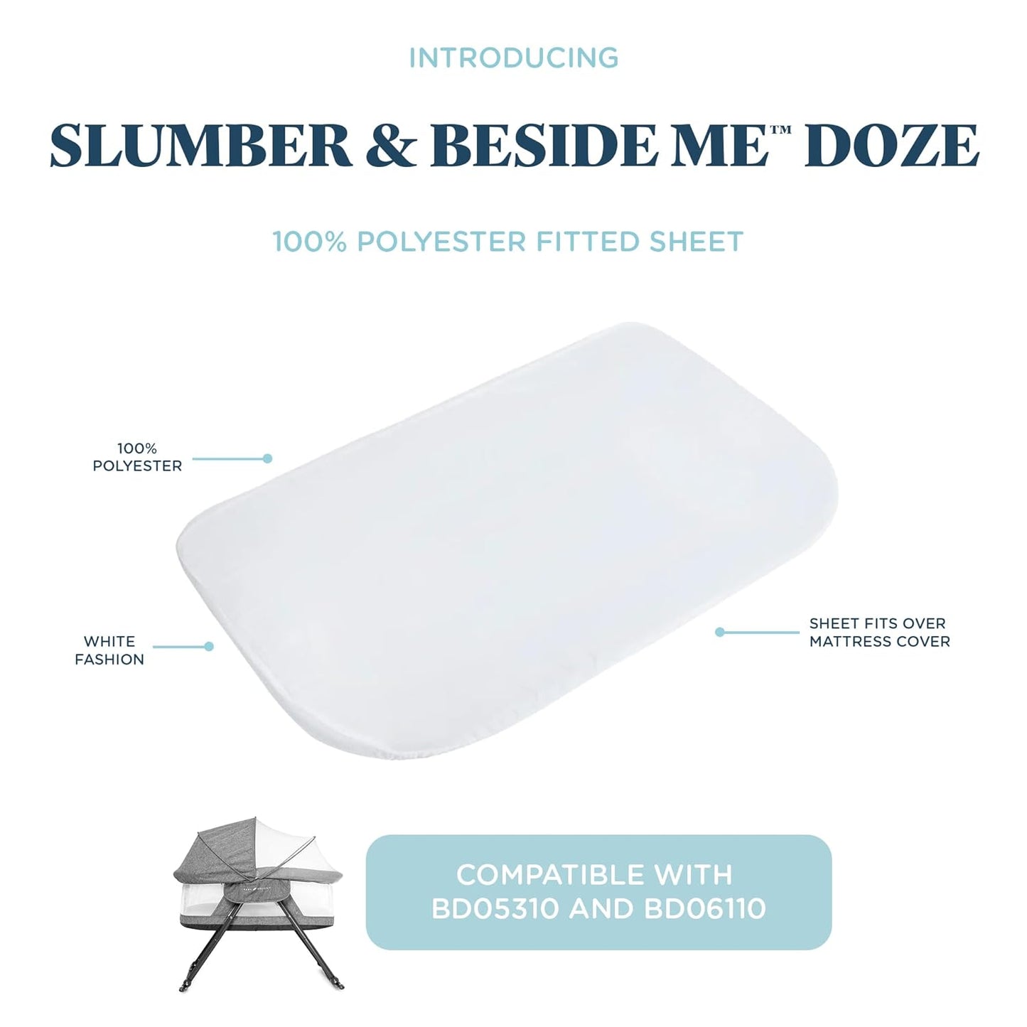 Baby Delight Beside Me Doze Deluxe Baby Bassinet, Bedside Sleeper, Foldable, Removeable Canopy, Pebble Grey