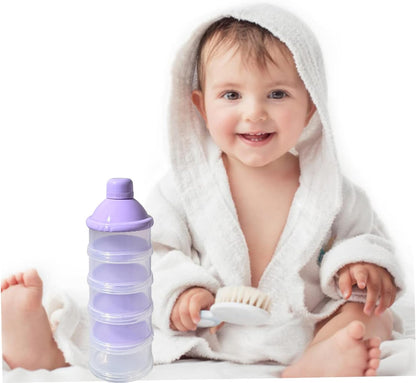 2 PCS 5 Layers Baby Milk Powder Pots, Formula Dispenser Portable Milk Powder Formula Dispenser Container Pot Box Milk Cans Snack Storage Box for Travel(Purple +Purple)