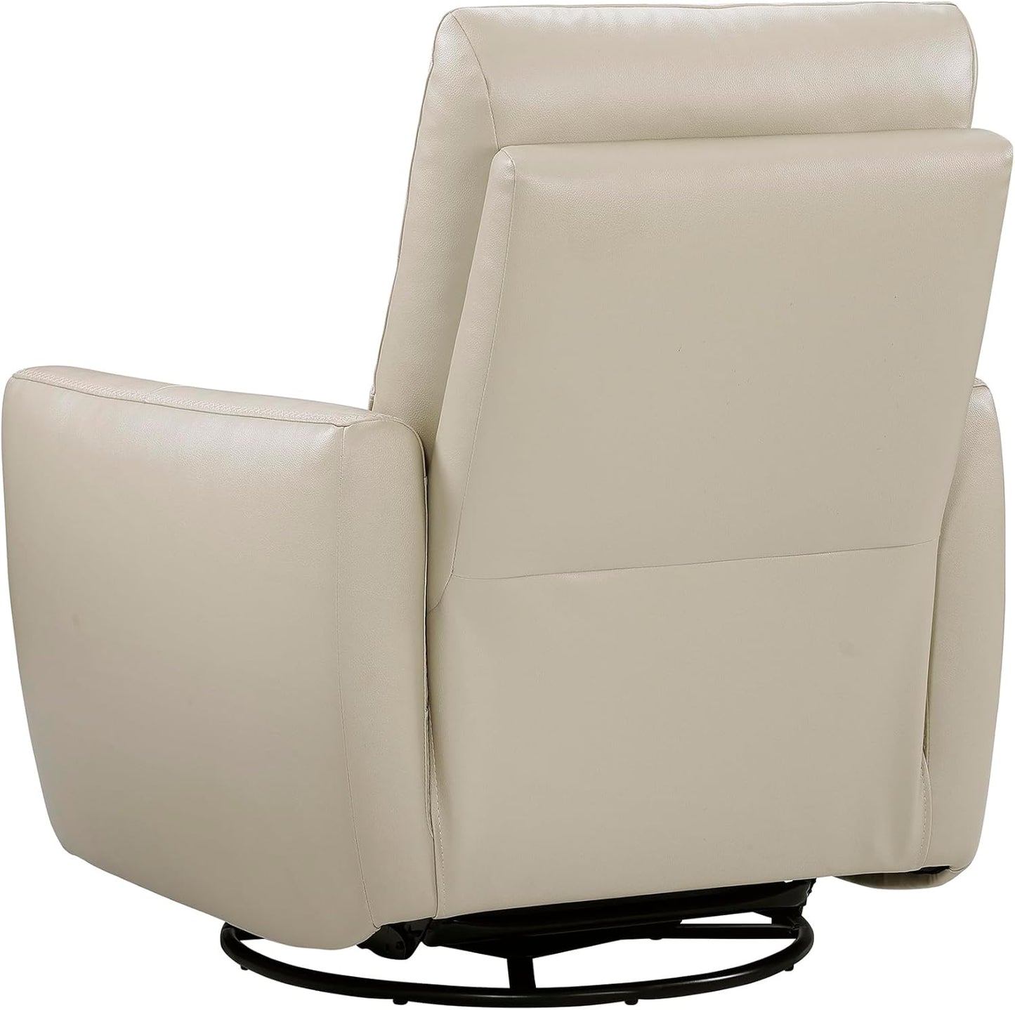 Lexicon 360 Degree Swivel Glider Reclining Chair, Manual Tab Pull Recliner, Leather Match Swivel Glider Recliner with Plush Foam, Sturdy Frame for Living Room/Office/Bedroom, Taupe