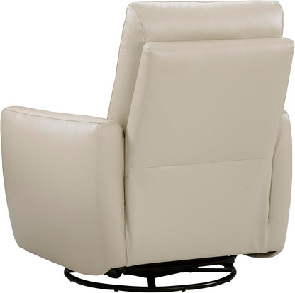 Lexicon 360 Degree Swivel Glider Reclining Chair, Manual Tab Pull Recliner, Leather Match Swivel Glider Recliner with Plush Foam, Sturdy Frame for Living Room/Office/Bedroom, Taupe