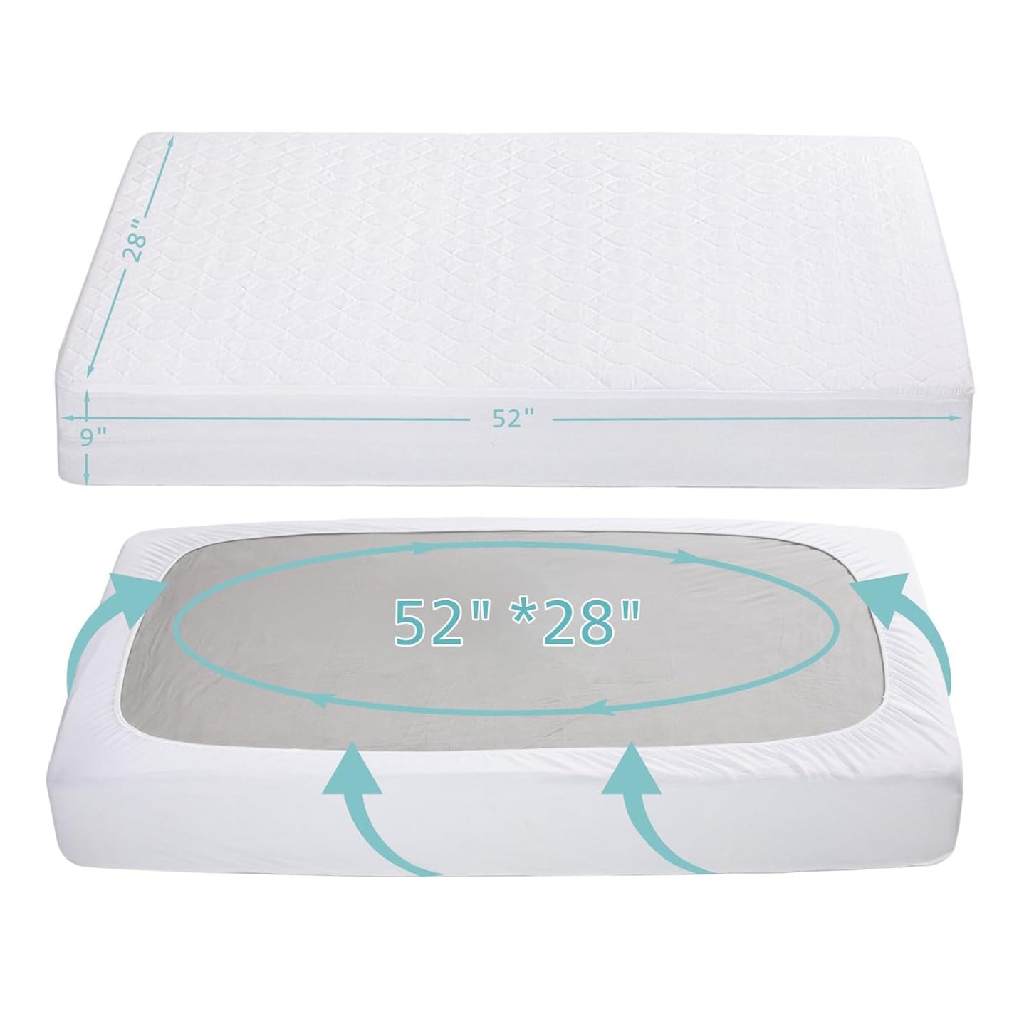 American Baby Company Waterproof Fitted Pack and Play Mattress Protector 39" x 27" - Quilted, Noiseless, Ultra-Soft & Breathable Playpen and Pack n Play Mattress Cover