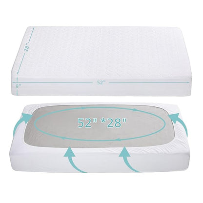 American Baby Company Waterproof Fitted Crib Mattress Protector 52" x 28" - Quilted, Noiseless, Ultra-Soft & Breathable Crib & Toddler Mattress Pad Cover