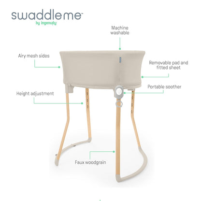 Ingenuity Dream Hero Starlight 3-in-1 Co-Sleeping Bassinet and Crib - Lume (Grey), Unisex, Newborn to 12 Months