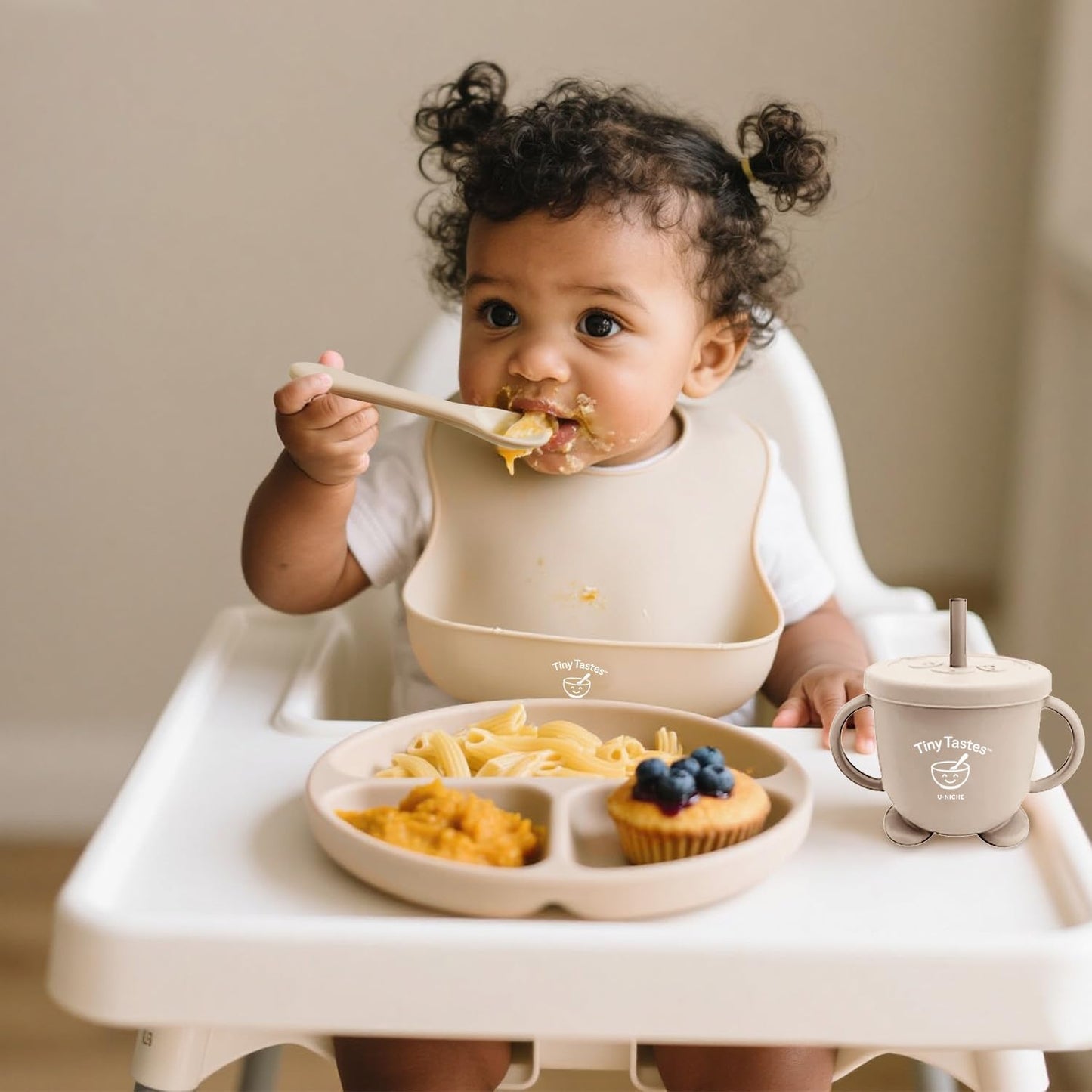10-Piece Silicone Baby Feeding Set – BPA-Free, Spill-Proof Suction Plate, Bowl, Bib, Snack Cup & Utensils | Dishwasher Safe, Baby Gift Ready (Blue)