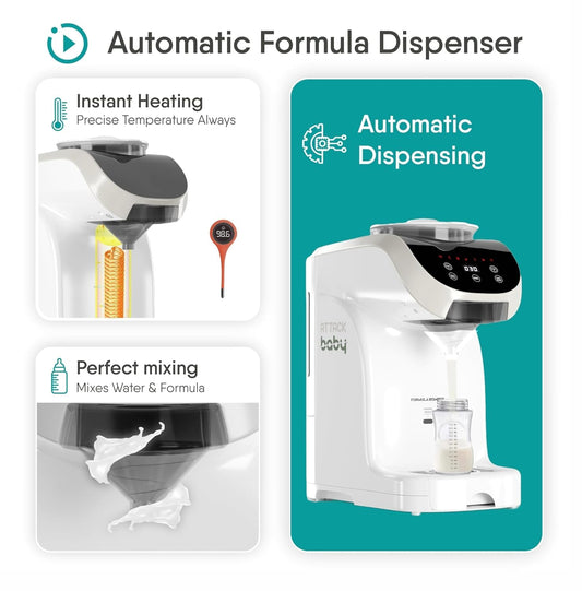 Formula Maker Machine - Upgraded Accurate WiFi Formula Dispenser with Inbuilt Sensors to Prevent Malnutrition - Instant Heating & Automatic Mixing - Quick Warm Bottle (White)