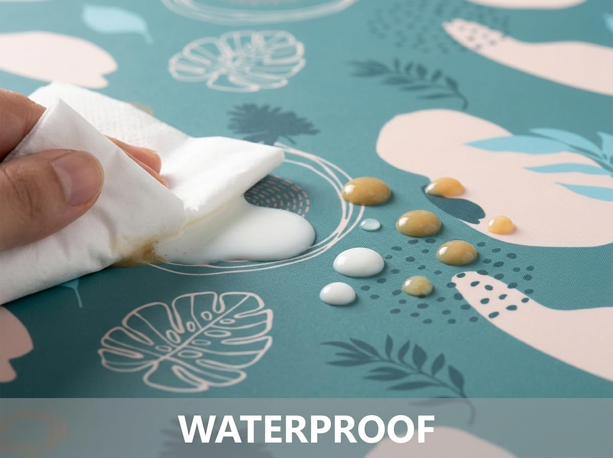 Splat Mat for Under High Chair/Arts/Crafts, Waterproof and Anti-Slip Splash Mat Floor Protector, Washable Highchair Floor Mat, 51 Inch Reusable Messy Mat and Baby Feeding Table Cloth
