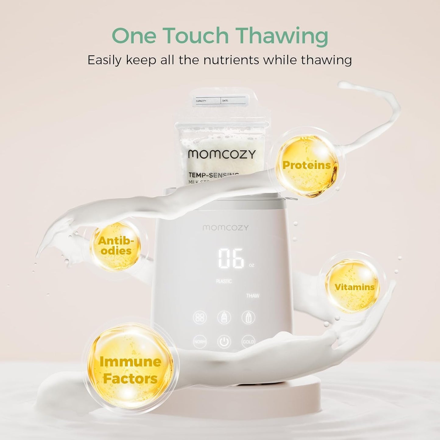 Momcozy Bottle Warmer, Fast Bottle Warmers for All Bottles with Timer, Accurate Temperature Control and Automatic Shut-Off, Multifunctional Bottle Warmer for Breastmilk
