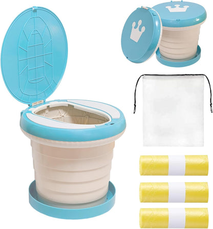 Travel Potty for Toddler, Portable and Foldable Toilet, Apply to Seat Emergency Toilet for Car, Camping, Outdoor, Indoor (green, small)