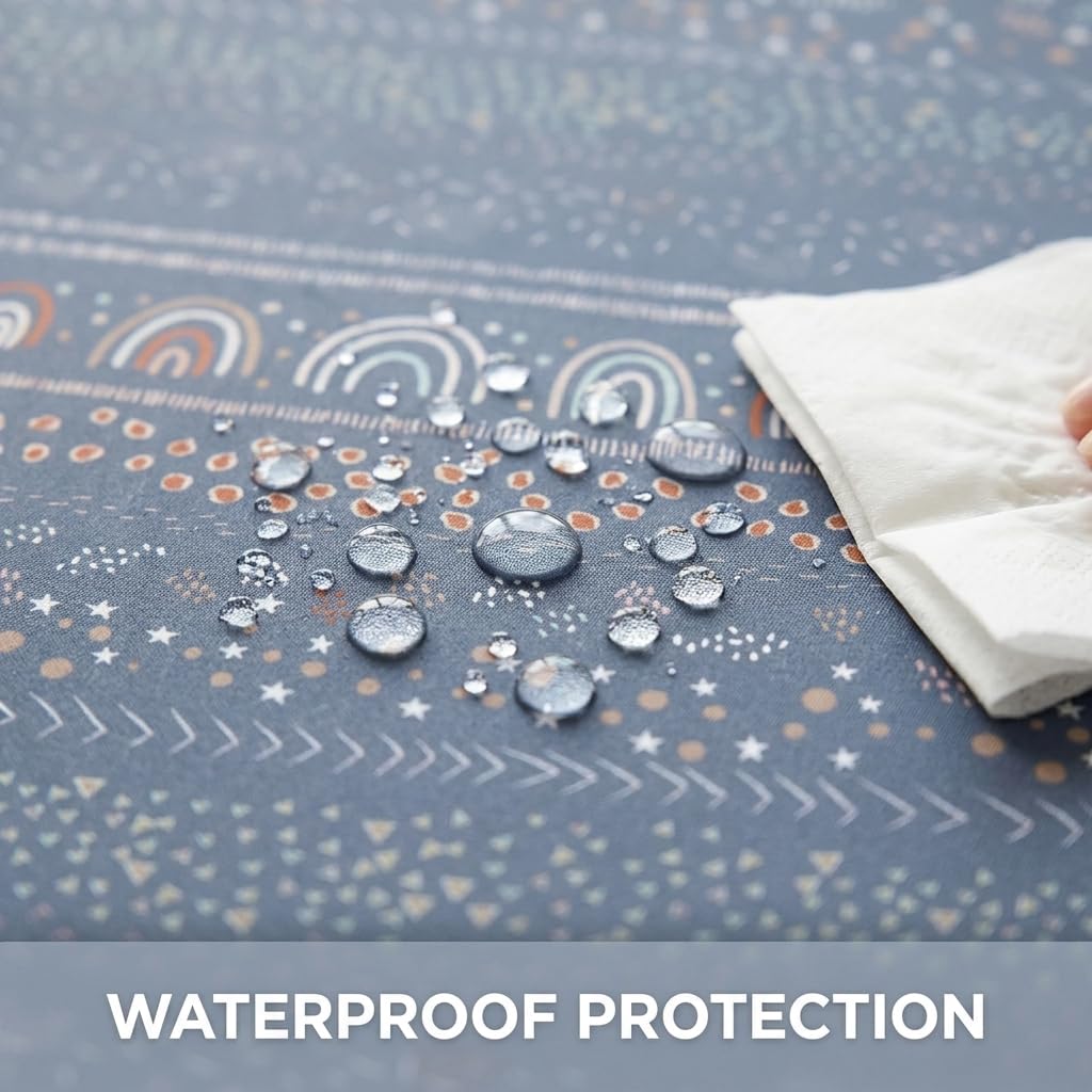 Splat Mat for Under High Chair/Arts/Crafts, Waterproof and Anti-Slip Splash Mat Floor Protector, Washable Highchair Floor Mat, 51 Inch Reusable Messy Mat and Baby Feeding Table Cloth