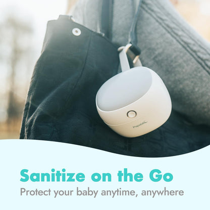 Papablic Portable Pacifier Sanitizer, UV Light Sanitizer Case On The Go for Baby Health, USB Rechargeable Mini Travel Sanitizer Box, 99.99% Cleaned in 59 Seconds
