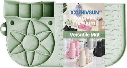 Bottle Drying Rack, Draining Mat for Stanley Tumblers20-40oz, Mugs, Wine Glasses, Compact Portable Cup Dryer Stand for Countertops, Office, RVs & Travel (Crystal Pink)