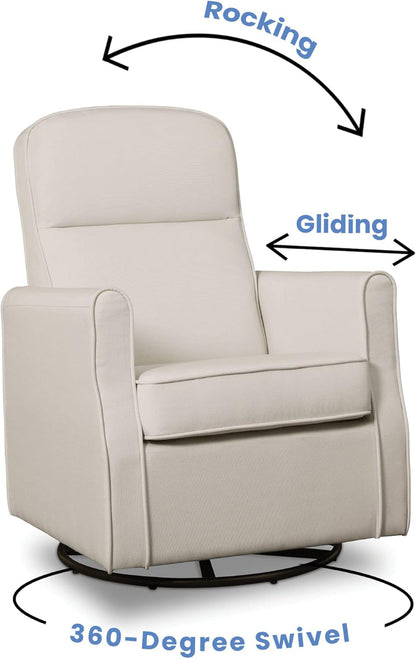 Delta Children Blair Slim Nursery Glider Swivel Rocker Chair, Charcoal