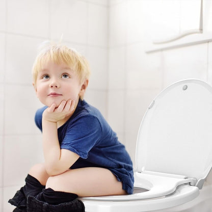 Toilet Seat with Toddler Seat Elongated, PP Material Family Toilet Seat Cover, Soft Close Adult & Toddler Seats, Easy to Clean, Safe Potty Training Solution for Kids, Bathroom Upgrade for Home