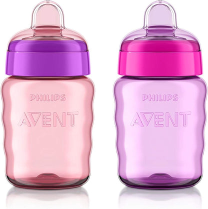 Philips AVENT My Easy Sippy Cup with Soft Spout and Spill-Proof Design, Blue/Green, 9oz, 2pk, SCF553/25