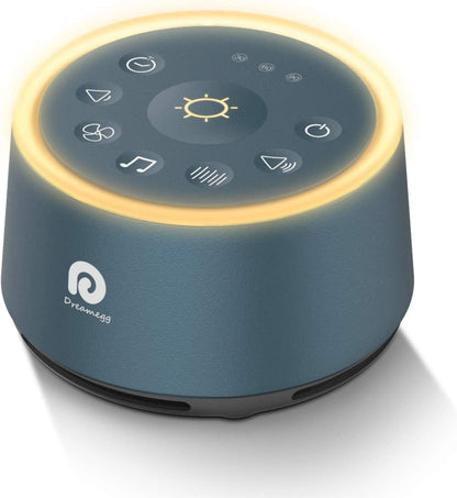 Dreamegg D1 Sound Machine Baby - White Noise Machine for Baby with Night Light, 24 High Fidelity Sounds, Timer & Memory Feature, Noise Machine with Nursery Lamps for Adults, Home, Office (White)