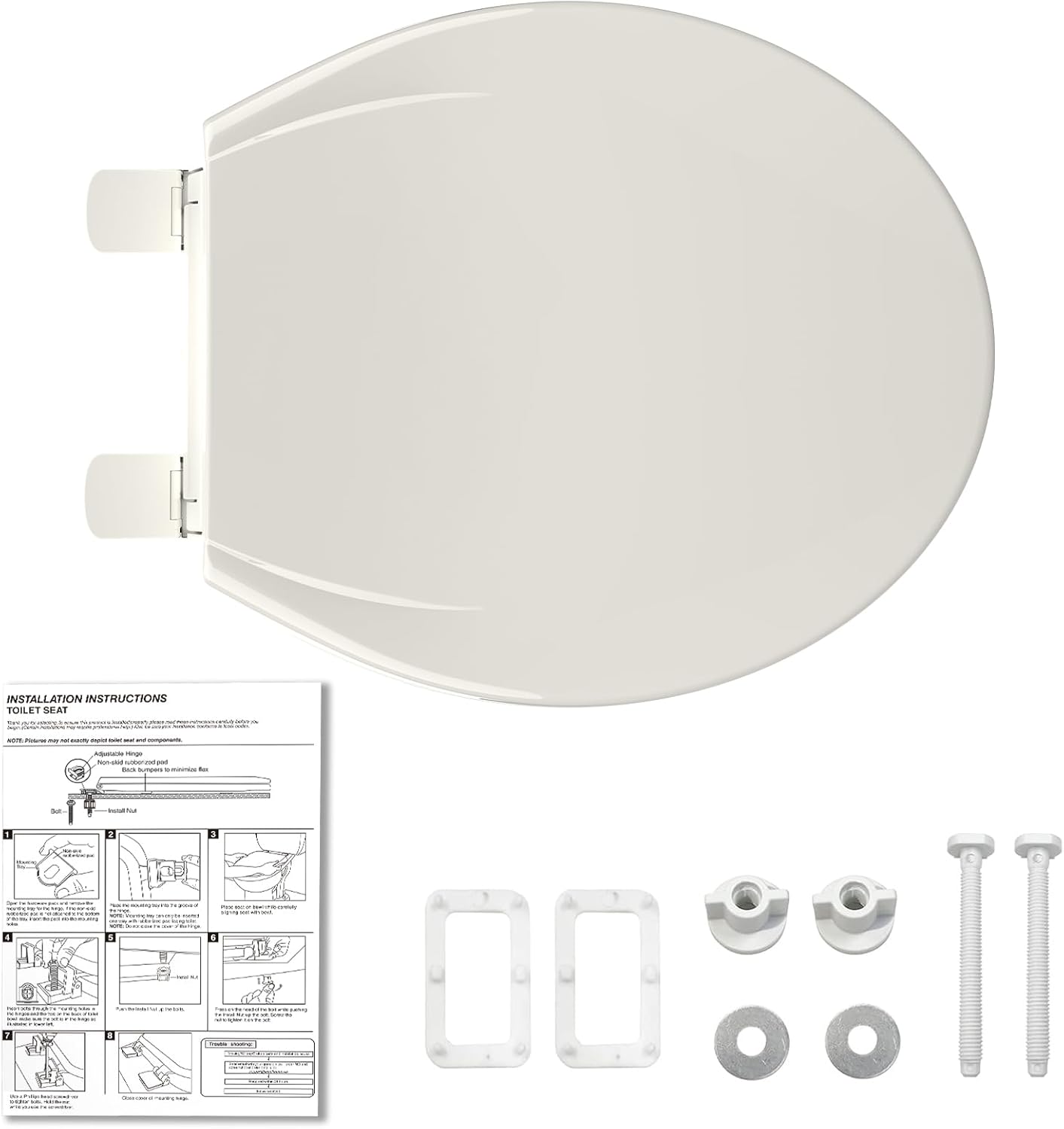 Toilet Seat Round,Toilet Seat with Toddler Seat Built in, Potty Training Toilet Seat Round Fits Both Adult and Child, with Soft Close,Easy Install and Clean - White, Round