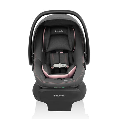 Evenflo LiteMax NXT Rear-Facing Lightweight Preemie and Infant Car Seat 3-30lbs with SensorySoothe. Easy Install with Base (Quartz)