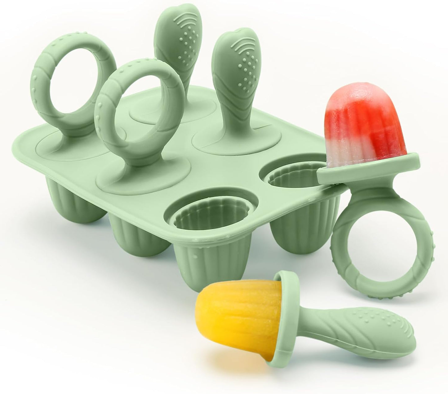 Silicone Toddlers Popsicle Molds with Sticks, 2Packs Mini Popsicles Molds for Baby Breastmilk Popsicle Molds for Teething Relief, Frozen Treats Maker Popsicle Maker Ice Pop Mold for Babies Kids