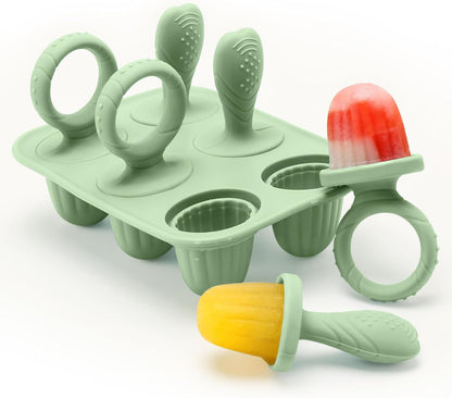 Silicone Toddlers Popsicle Molds with Sticks, 2Packs Mini Popsicles Molds for Baby Breastmilk Popsicle Molds for Teething Relief, Frozen Treats Maker Popsicle Maker Ice Pop Mold for Babies Kids