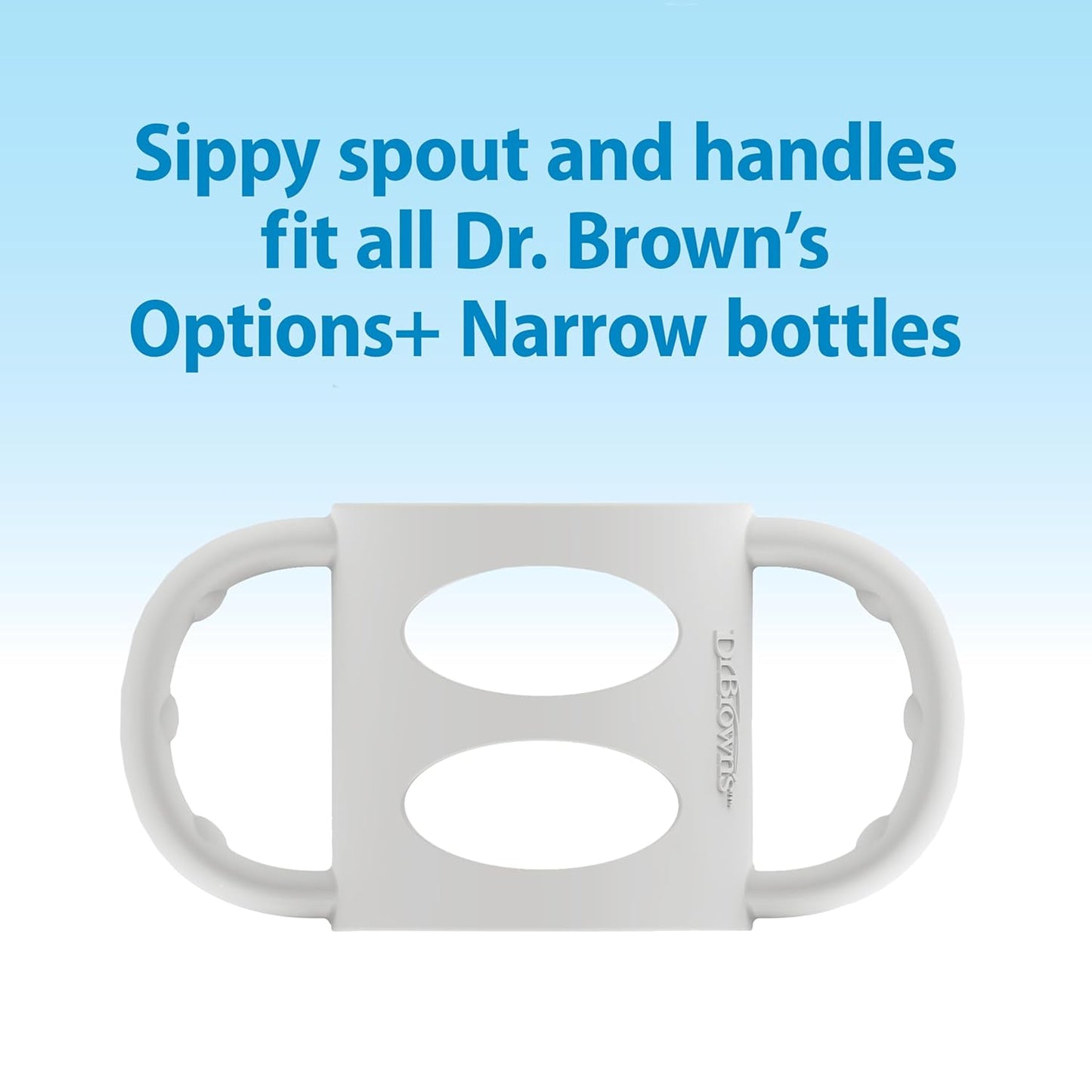Dr. Brown's Milestones Narrow Sippy Spout Bottle with 100% Silicone, Easy-Grip Handles and Soft Sippy Spout, 8oz/250mL, Light Pink and Ecru, 2-Pack, 6m+